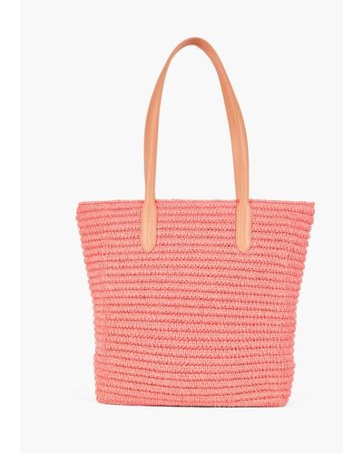 Talbots Straw Tote - Pink