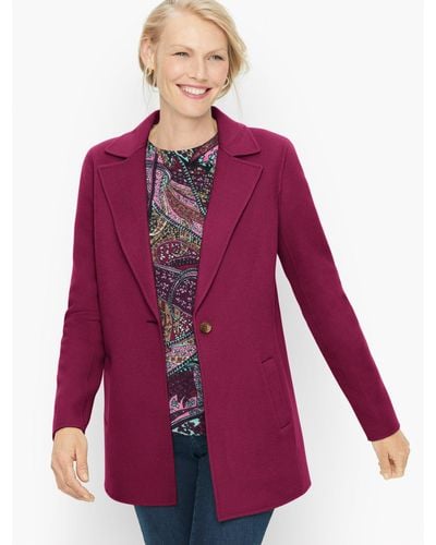 Talbots Double Faced Wool Blend Blazer - Red