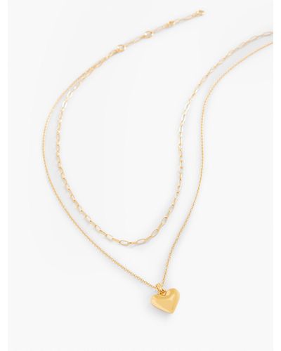 Talbots Classic Heart Layered Necklace - White