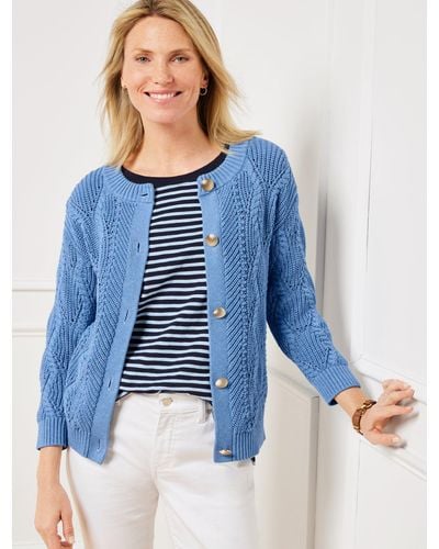 Talbots Crewneck Cardigan Sweater in Red Lyst UK