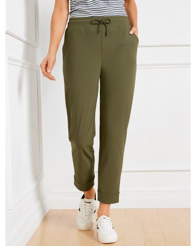 Talbots Refined Stretch Jersey Tapered Leg Trousers - Green