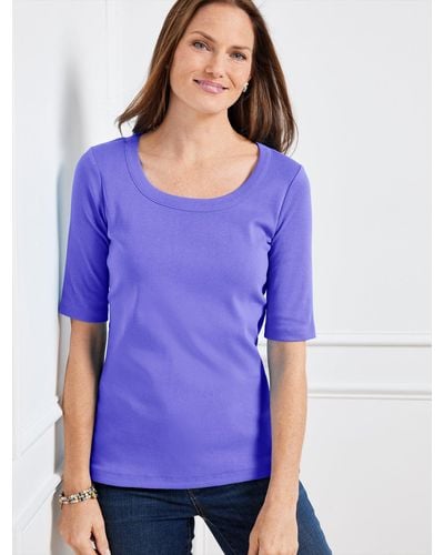 Talbots Scoop Neck T-shirt - Purple