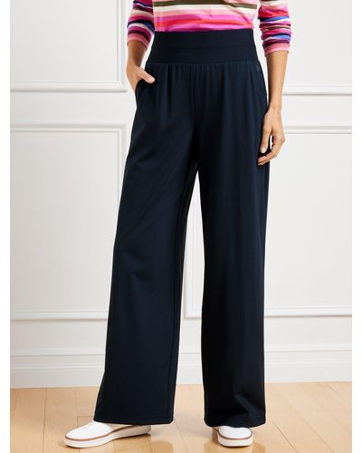 Talbots Out & About Stretch Wide Leg Pants - Blue