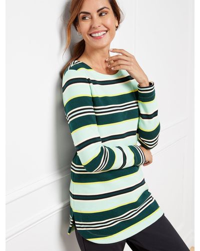 Talbots Classic French Terry Pullover Jumper - Green