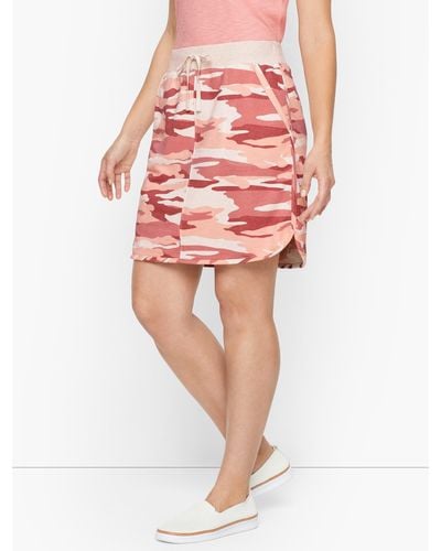Talbots Camo Classic French Terry Skirt - Red