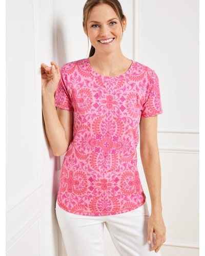 Talbots Supersoft Jersey Short Sleeve T-shirt - Pink