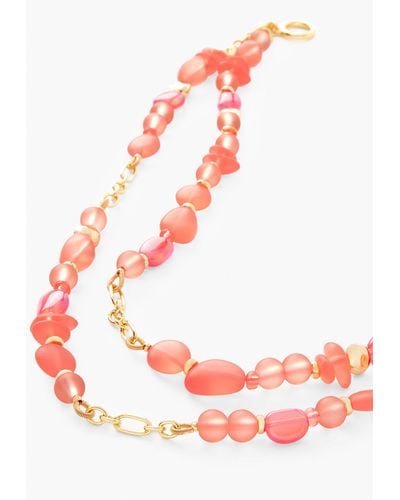 Talbots Multi Sea Glass Necklace - Pink
