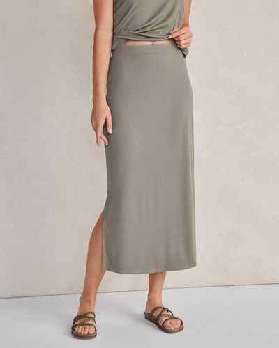 Talbots Modal Ribbed Skirt - Grey