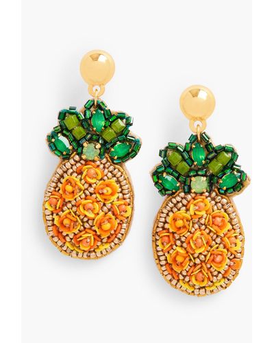 Talbots Whimsy Pineapple Earrings - Yellow