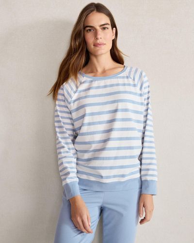 Talbots Organic Cotton Jersey Striped Sleep T-shirt - Blue
