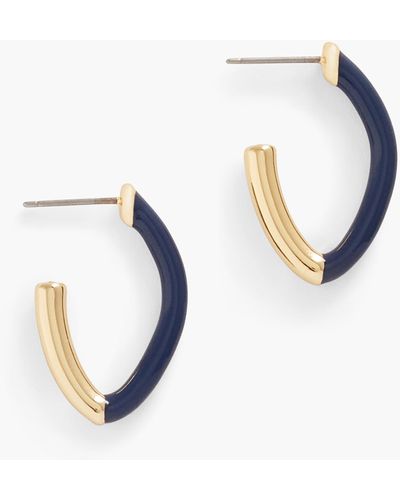 Talbots Enamel Hoop Earrings - Blue