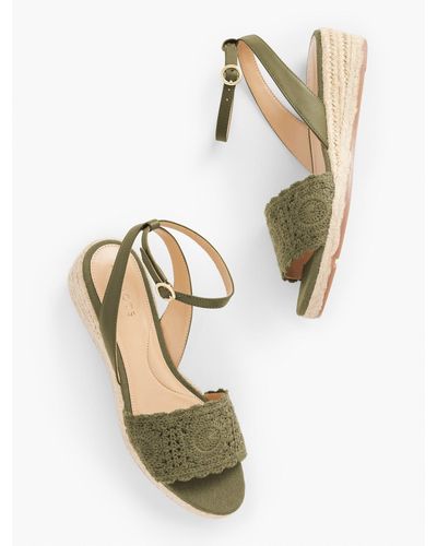 Talbots Pamela Crochet Wedge Sandals - Metallic