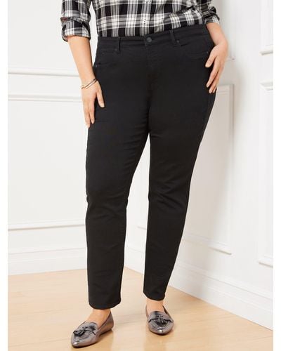 Talbots Plus Size High-waist Straight-leg Jeans - Black