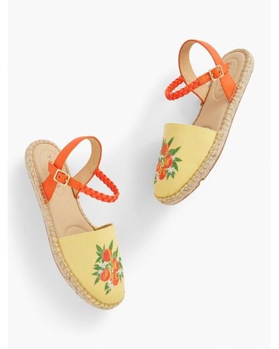 Talbots Izzy Braid Embroidered Canvas Espadrilles - Multicolor