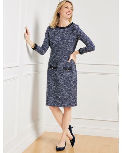 Talbots Tweed Knit A-line Dress - Blue