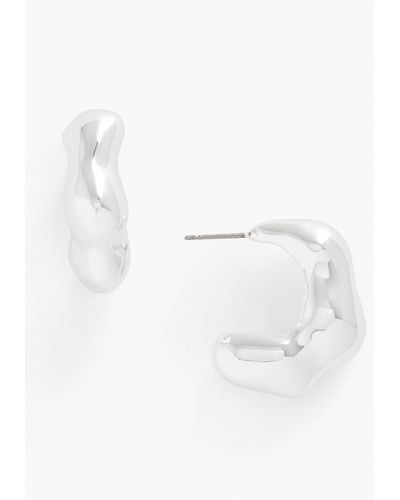 Talbots Sculptural Hoop Earrings - White