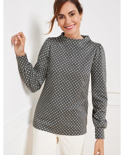 Talbots Funnel Neck Top - Gray