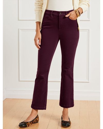 Talbots Stretch Corduroy Demi Boot Trousers - Red