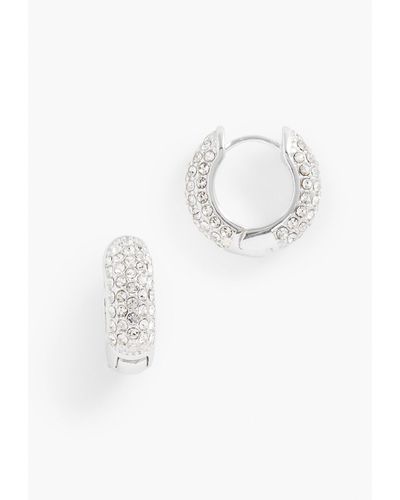 Talbots Shimmer & Shine Huggie Hoop Earrings - White