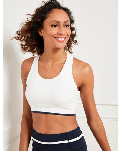 Talbots Tech Interlock Sports Bra - White