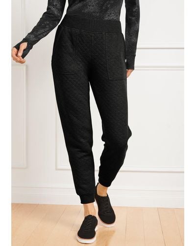 Talbots Diamond Quilted Jogger Trousers - Black