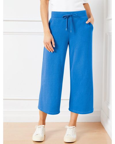 Talbots Beach Terry Wide Crop Trousers - Blue