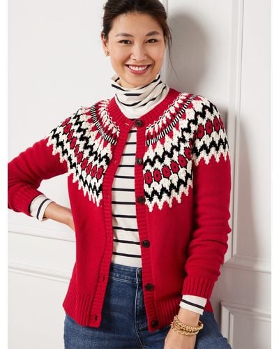 Talbots red cardigan sale
