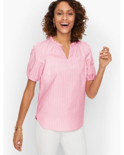 Talbots Ruffle Popover Shirt - Pink