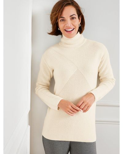 Talbots Mixed Stitch Mockneck Sweater - Natural