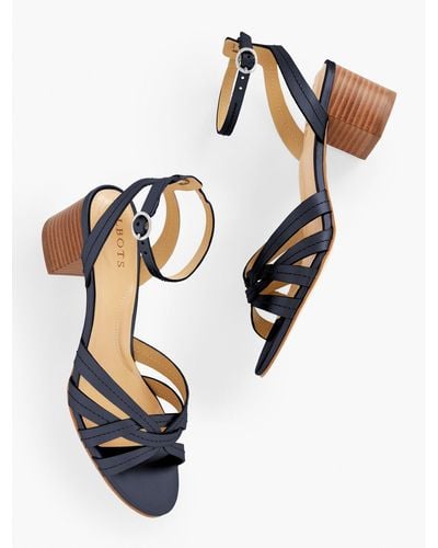 Talbots Mimi Vachetta Leather Ankle Strap Sandals - Blue