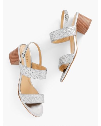 Talbots Mimi Quilted Leather Sandals - White