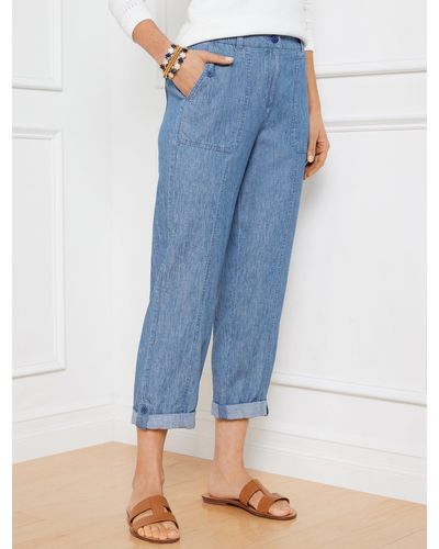 Talbots Relaxed Crop Trousers - Blue