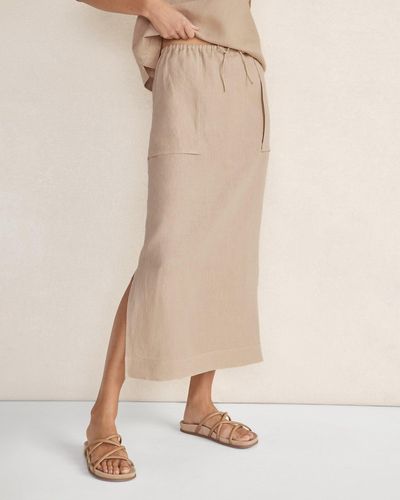 Talbots Linen Cargo Skirt - Natural