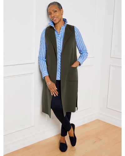 Talbots Double-faced Wool Blend Vest Topper - Blue
