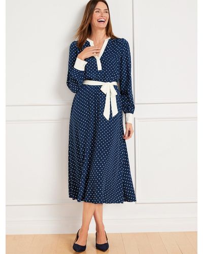 Talbots Belted Fit & Flare Shirtdress - Blue