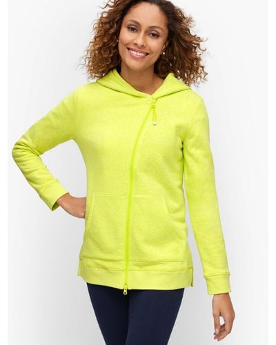 Talbots Brushed Terry Asymmetrical Hooded Jacket - Yellow