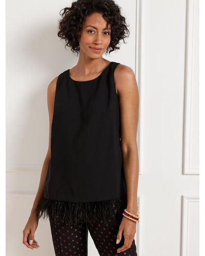 Talbots Feather Hem Shell Jumper - Black