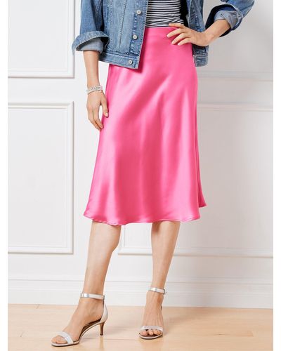 Talbots Satin Slip Skirt - Pink