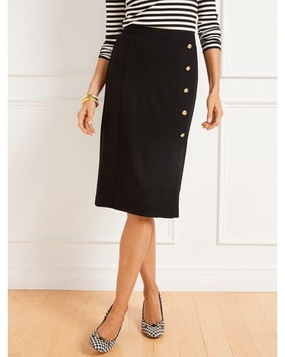 CLEARANCE!! NEW $119 TALBOTS Black Cotton Faille A-Line Skirt Sz 2