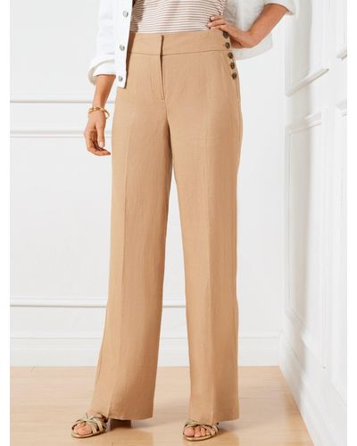 Talbots Greenwich Linen Trousers - Natural