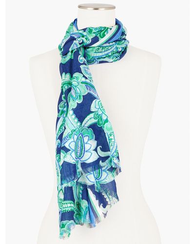 Talbots Charming Floral Oblong Scarf - Blue