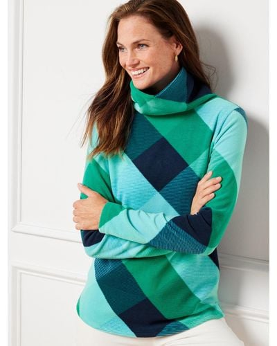 Talbots Microfleece Funnel Neck Top - Green