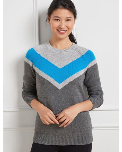 Talbots Thermolite® Colorblock Crewneck Sweater - Blue