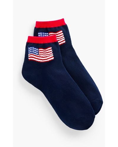 Talbots Americana Crew Socks - Blue