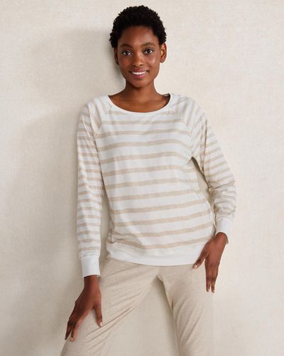 Talbots Organic Cotton Jersey Striped Sleep T-shirt - Natural