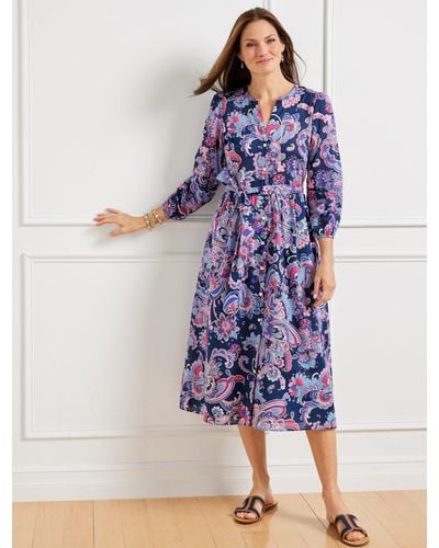 Talbots Voile Fit & Flare Shirtdress - Blue