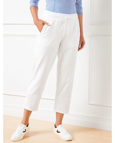 Talbots Modal French Terry Straight Crop Trousers - White