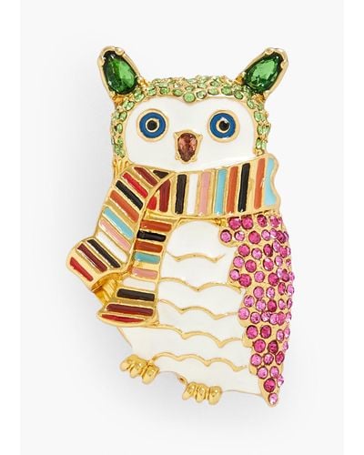 Talbots Cozy Owl Brooch - Multicolor