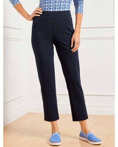 Talbots Everyday Stretch Straight Leg Ankle Trousers - Blue