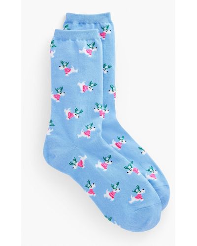 Talbots Running Scottie Trouser Socks - Blue